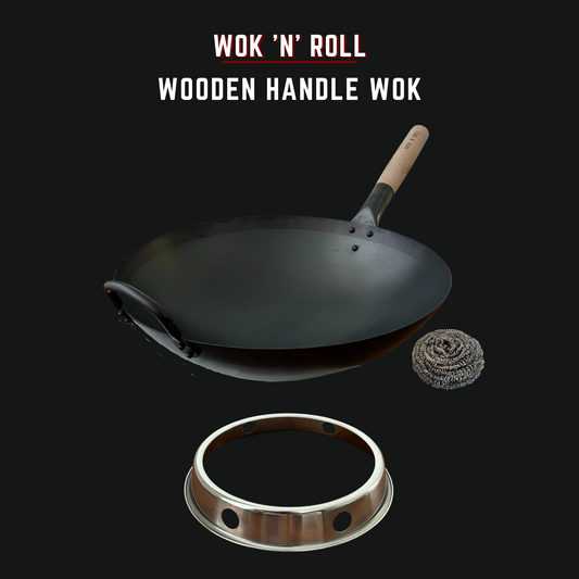 Wok 'n' Roll Pre-Seasoned Wok with Wooden Handle